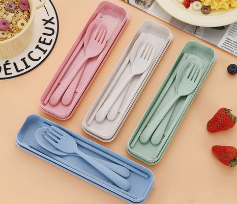 Custom Wheat Straw Plastic Parts Tableware Set