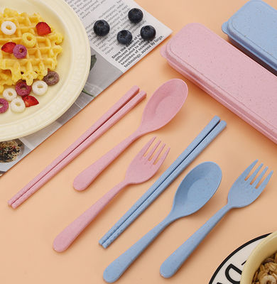 Custom Wheat Straw Plastic Parts Tableware Set