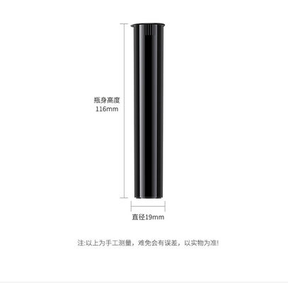 Custom Biodegradable 116mm Black Squeeze Pop Top Pre Roll Child Resistant Tubes