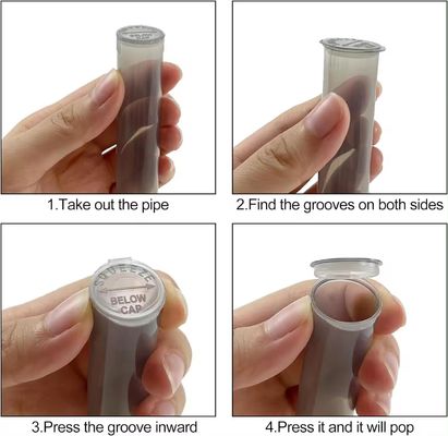 Custom Biodegradable 116mm Black Squeeze Pop Top Pre Roll Child Resistant Tubes
