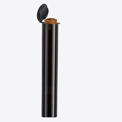Custom Biodegradable 116mm Black Squeeze Pop Top Pre Roll Child Resistant Tubes